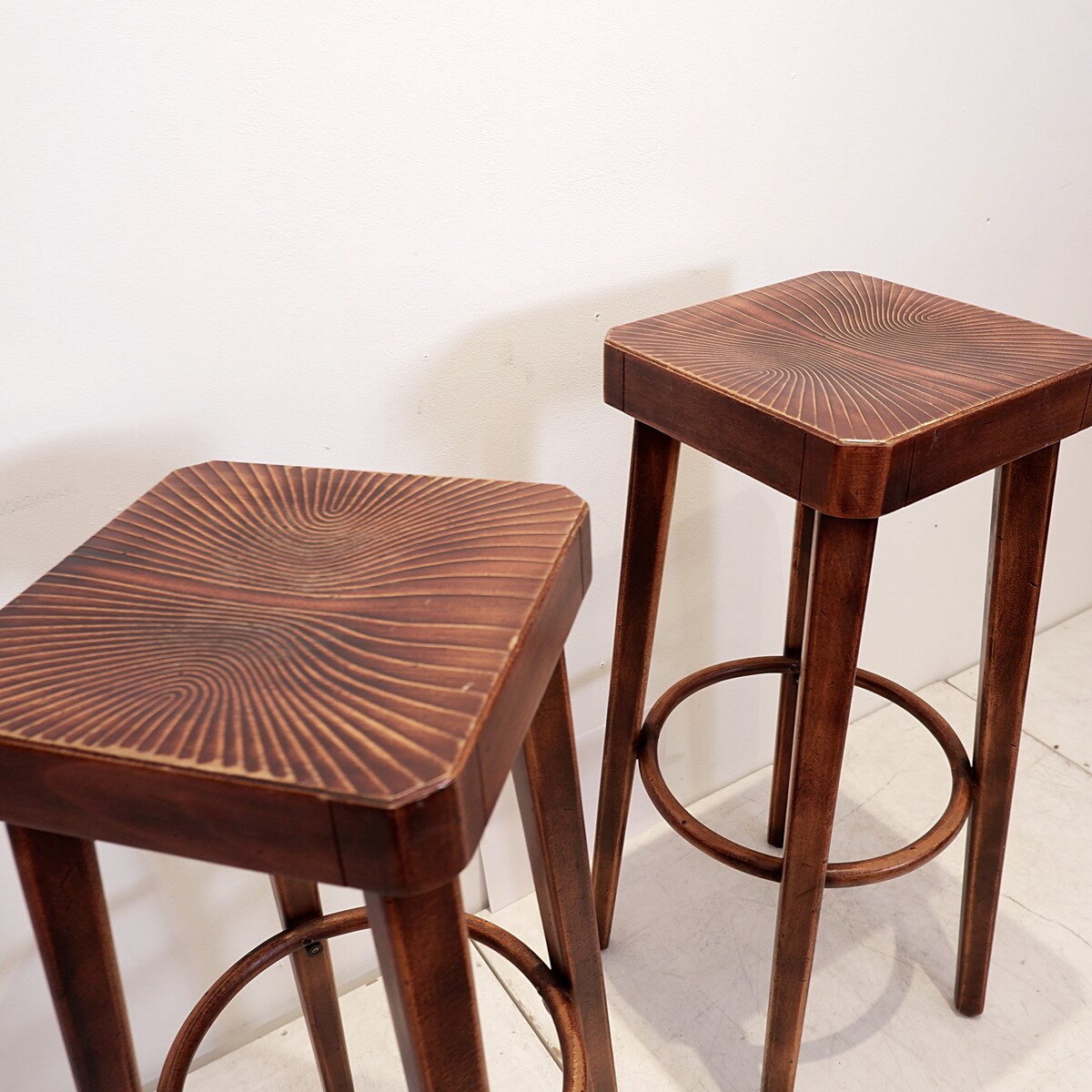 Pair of vintage Hutten bar stools, Holland