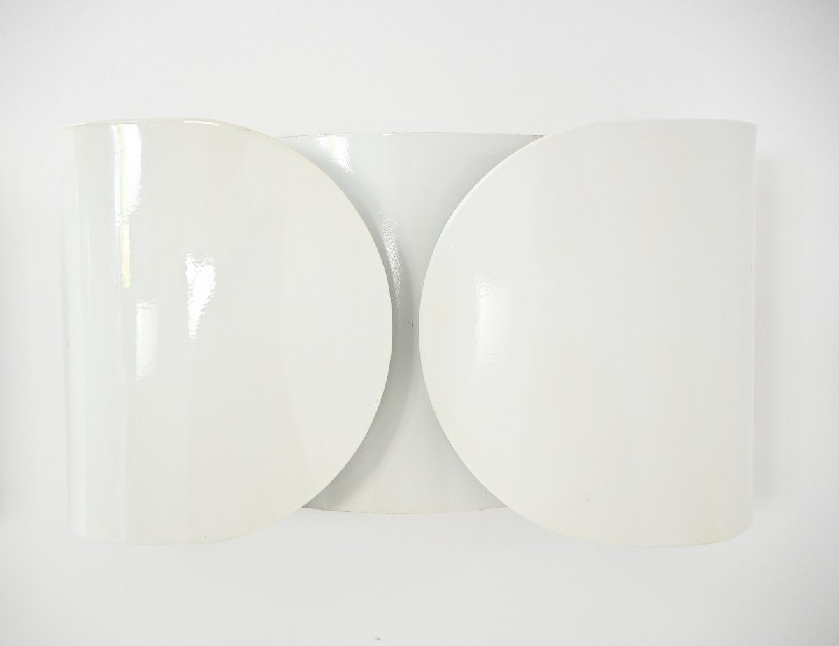 Pair of white foglio sconces by Tobia & Afra Scarpa for Flos, 1960's