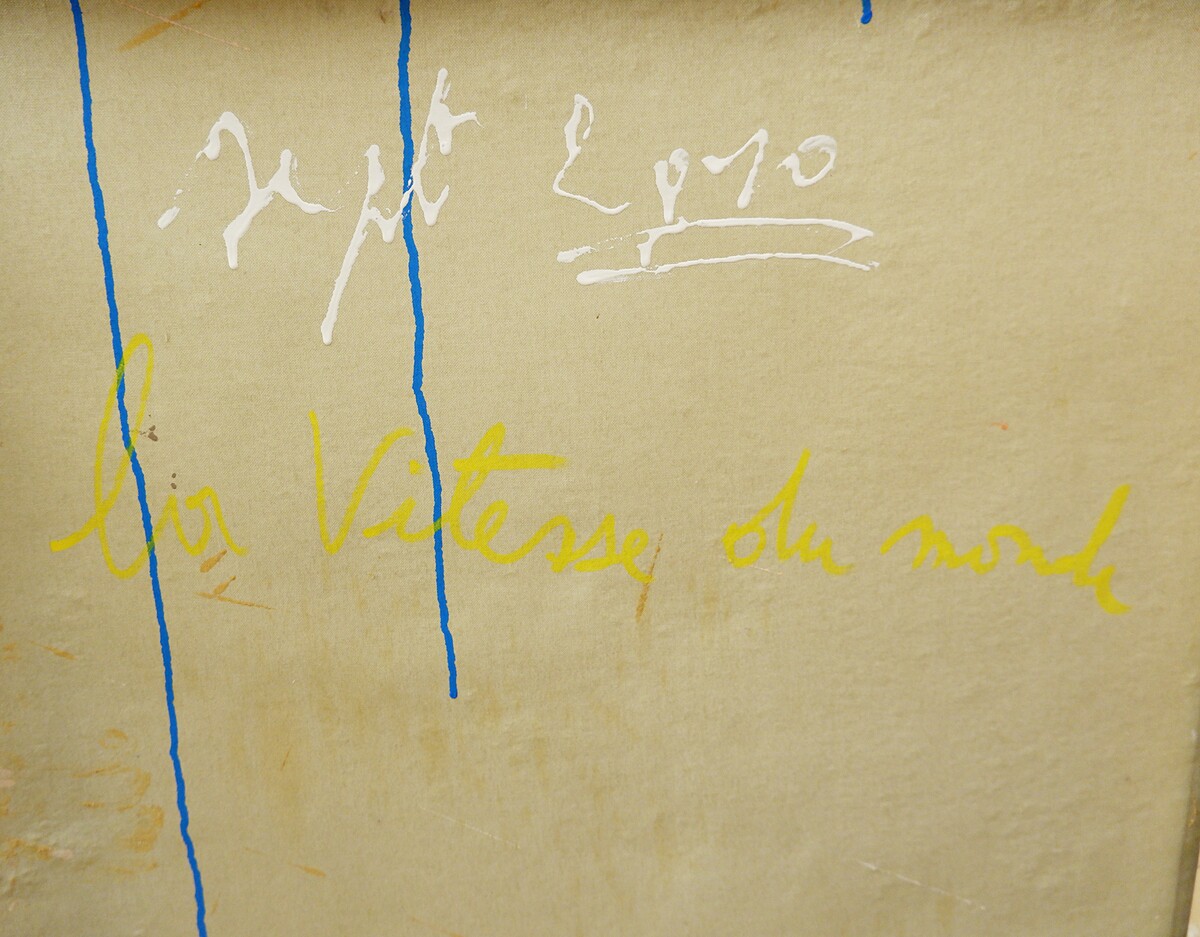 Pascal Courcelles (1956) 'La vitesse du monde' - mixed media - Signed, dated and titled on the back of the canvas.