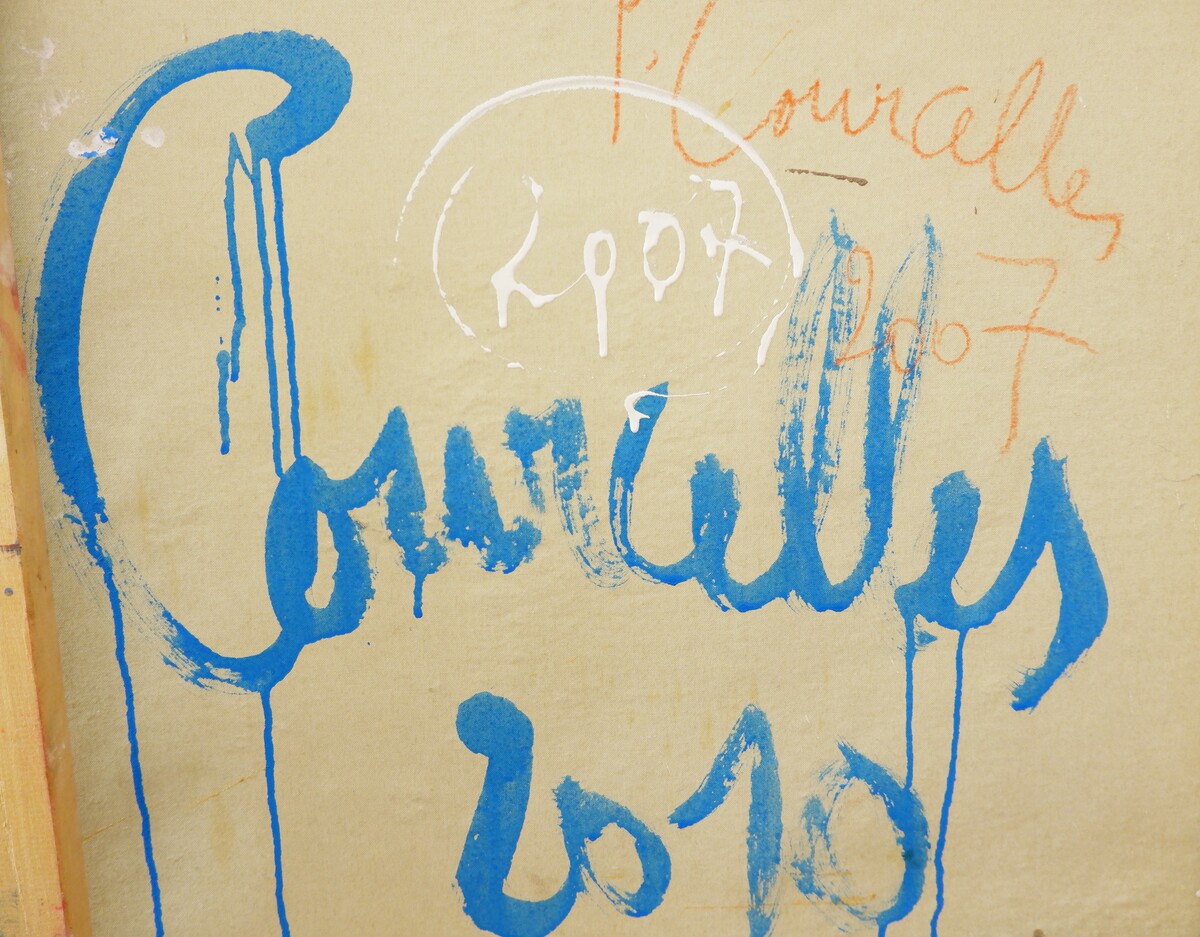 Pascal Courcelles (1956) 'La vitesse du monde' - mixed media - Signed, dated and titled on the back of the canvas.