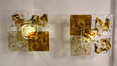 Patchwork Wall Lamps by Toni Zuccheri for Venini, Italy