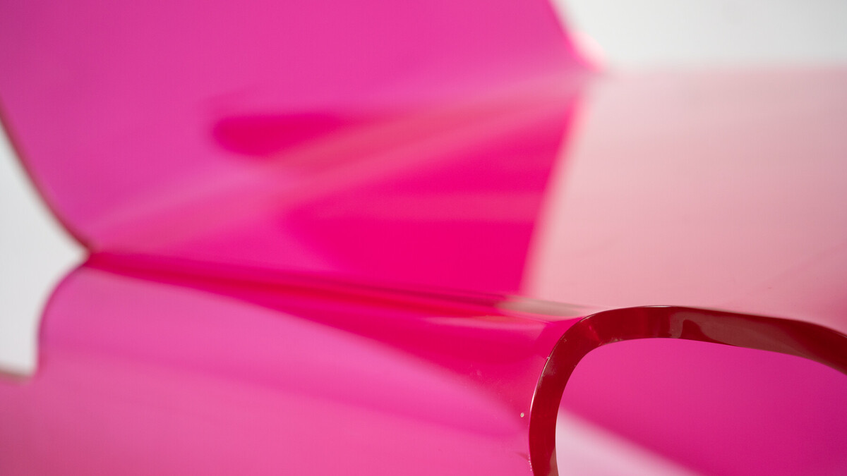Pink Acrylic Bolid Chair by Joel Bernard Bostaetter, Kasastar, France