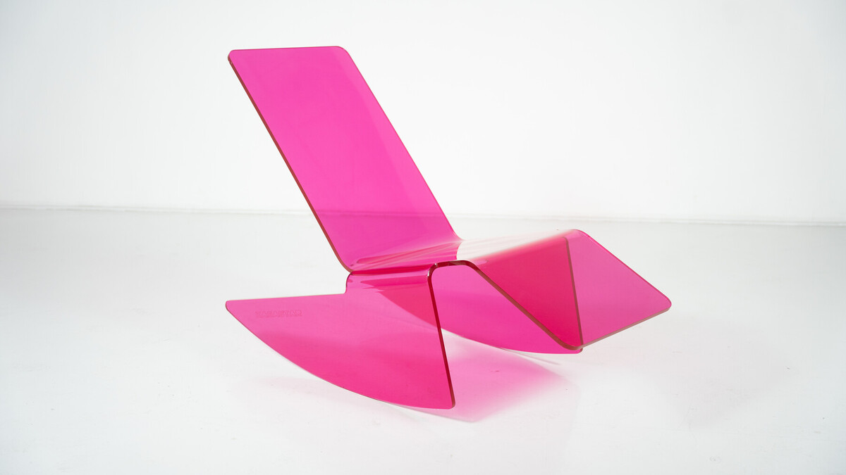 Pink Acrylic Bolid Chair by Joel Bernard Bostaetter, Kasastar, France