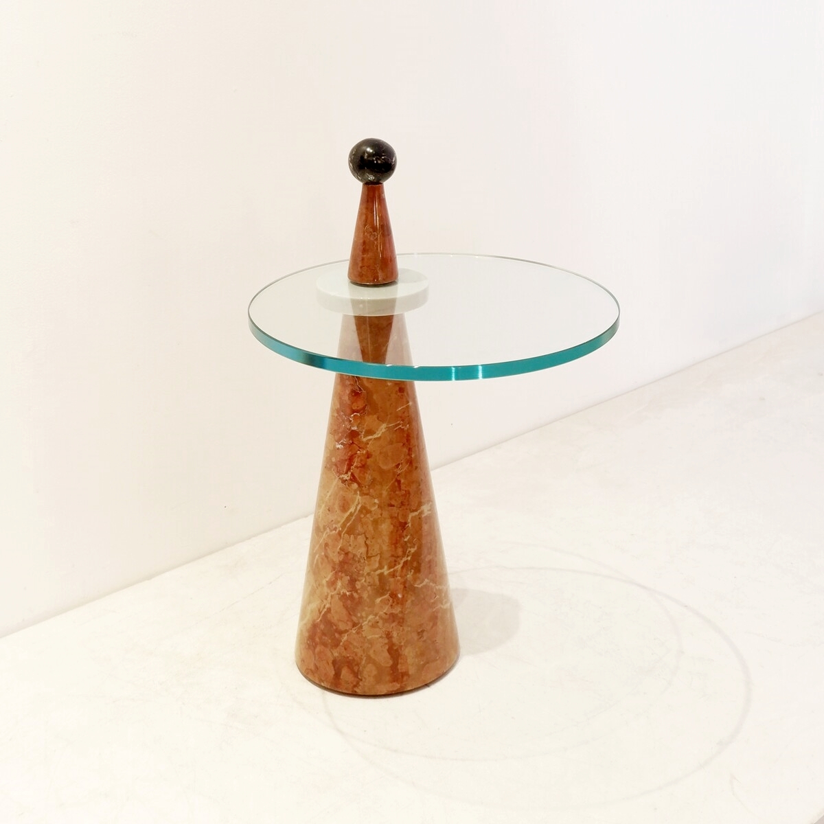 Post Modern Marble & Glass Table 1980s - Ettore Sottsass style