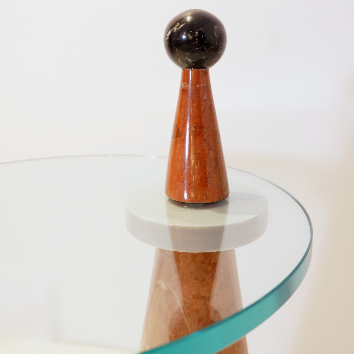 Post Modern Marble & Glass Table 1980s - Ettore Sottsass style