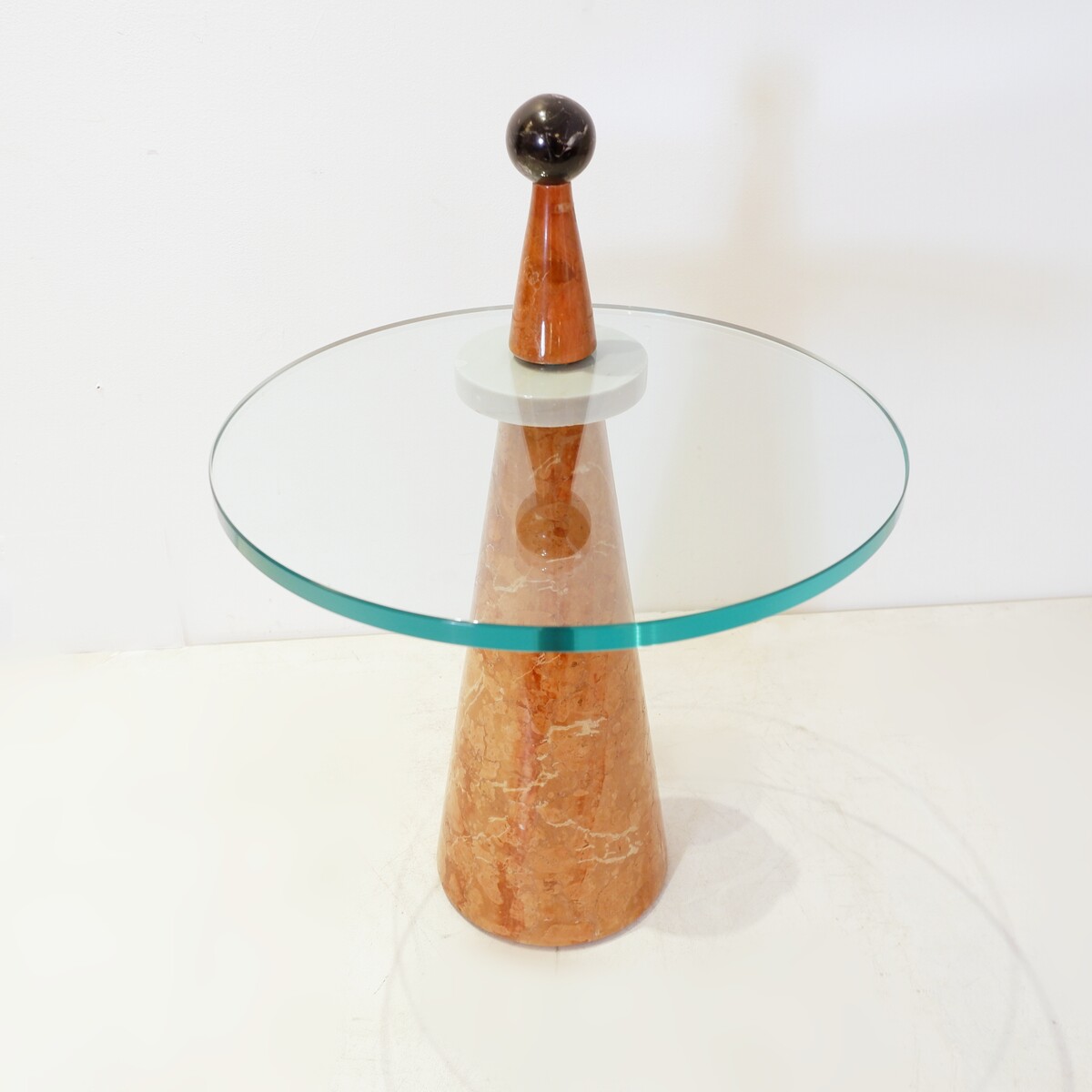 Post Modern Marble & Glass Table 1980s - Ettore Sottsass style