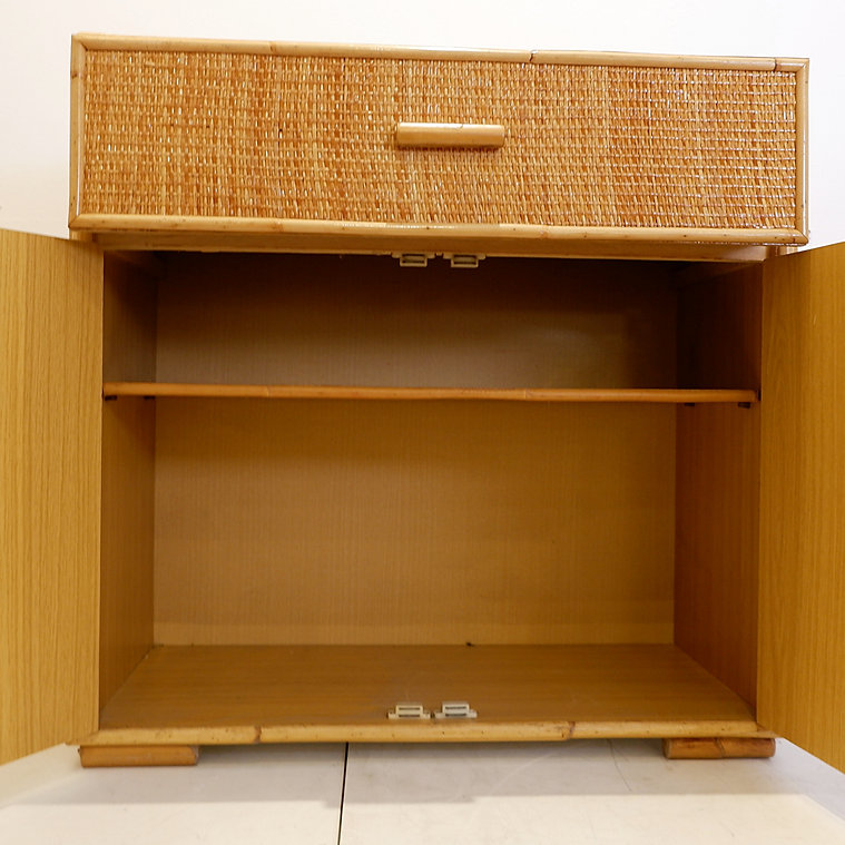 Rattan and wicker chest of drawers - 1960s