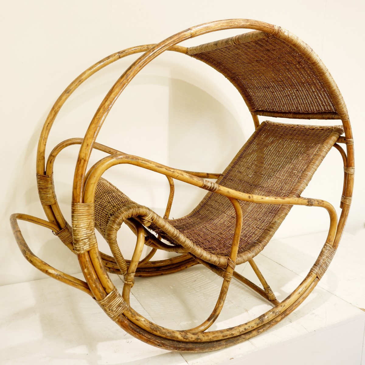 rattan and wicker circle rocking chair 1960s rattan Search Results European ANTIQUES DECORATIVE