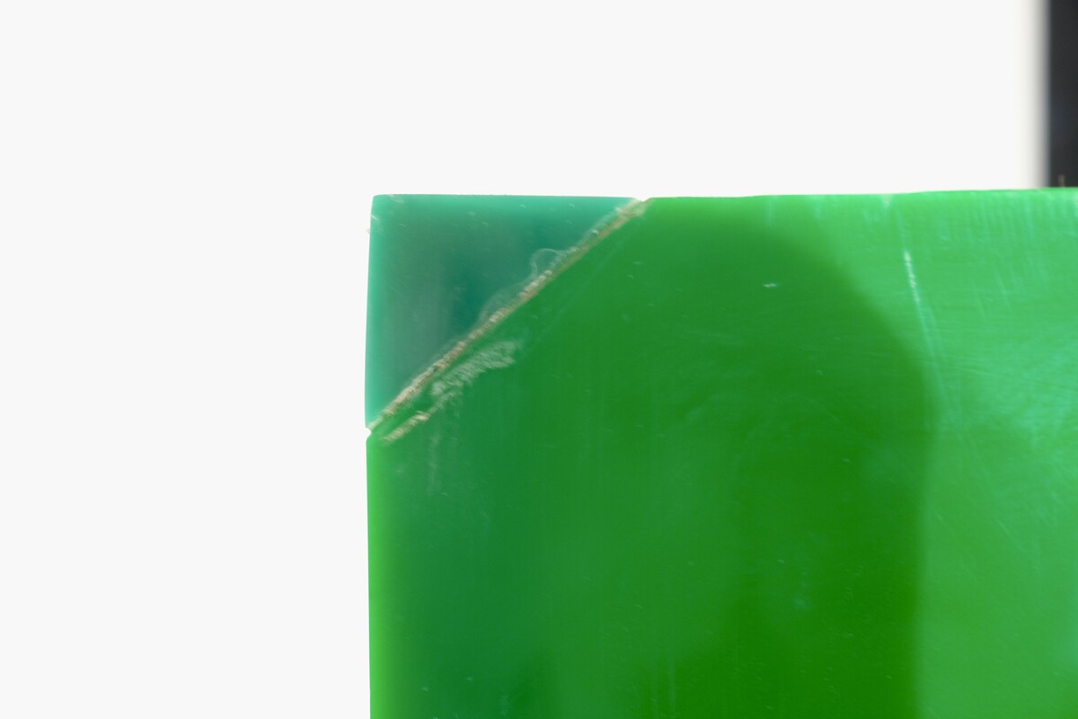 Rectangular floor lamp in green and white plexiglass, Italy - 1970s