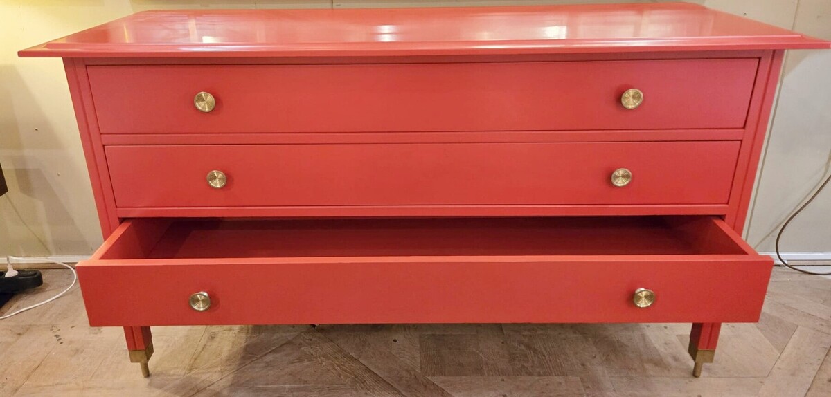 Red Chest of Drawers by Carlo de Carli, 1960s