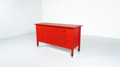 Red Chest of Drawers by Carlo de Carli, Italy, 1960s