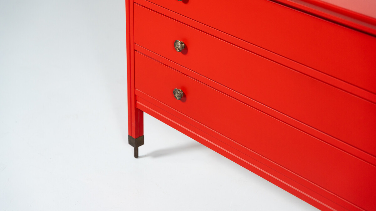 Red Chest of Drawers by Carlo de Carli, Italy, 1960s
