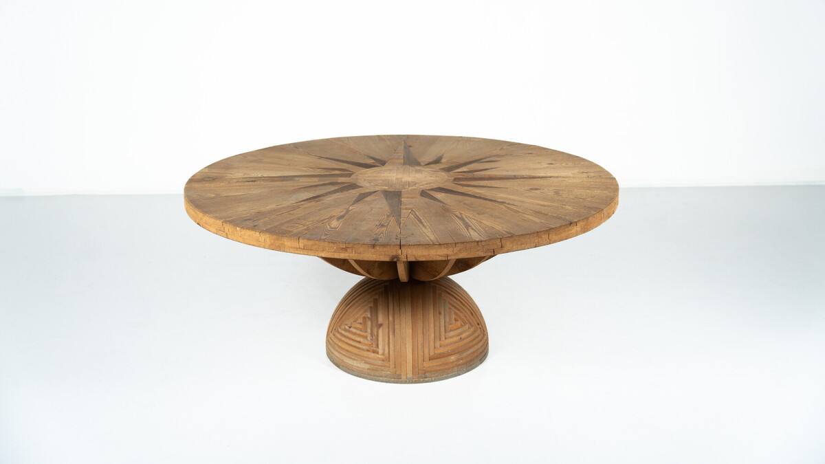 Rosa dei Venti Table by Mario Ceroli, Mobili Nella Valle, Poltrona, 1970s