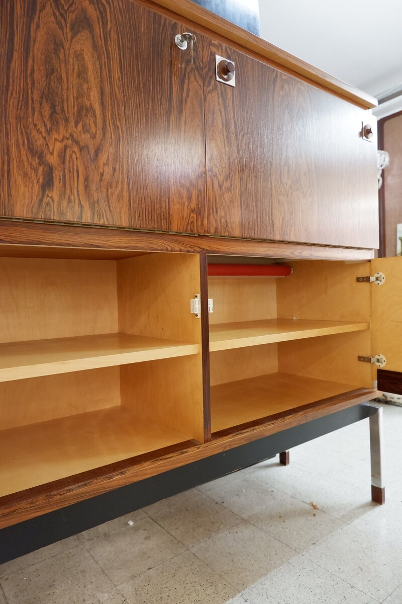 Rosewood Bar Cabinet V Form 1970s Other Via Antica