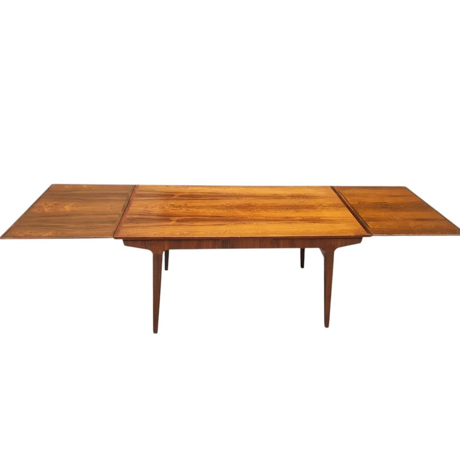 Scandinavian Rio rosewood dining table with 2 extansions 