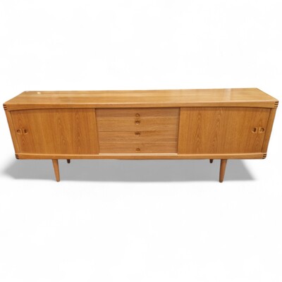Scandinavian sideboard in light oak by H.W. Klein for Bramin publisher, Denmark, 1960s.