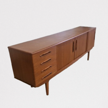 Scandinavian style vintage teak sideboard, French, stamped 