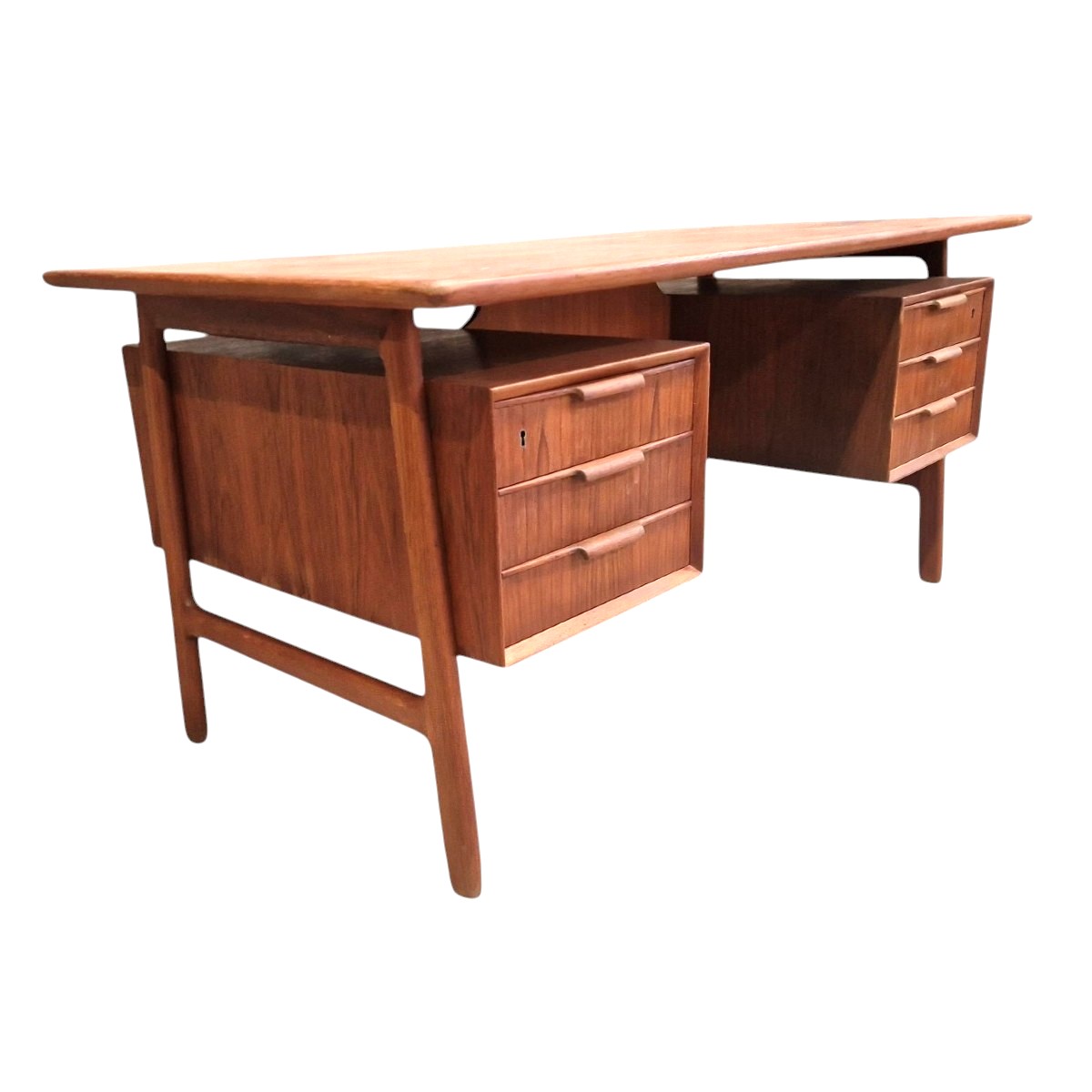 Scandinavian teak desk model 75 by Omann Jun, Denmark, 60s