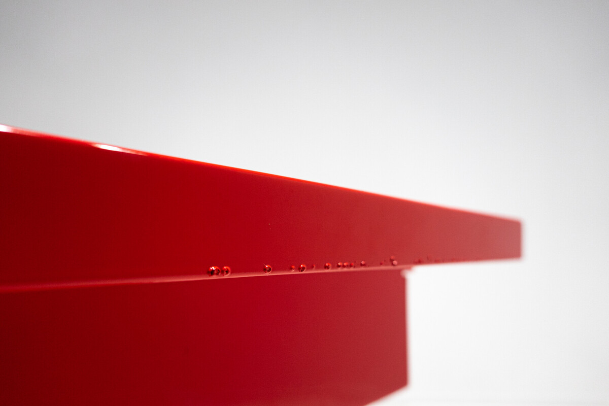 Serving Trolley/ Bar Cart by Gianfranco Frattini for Bernini, Red, Italy, 1960s