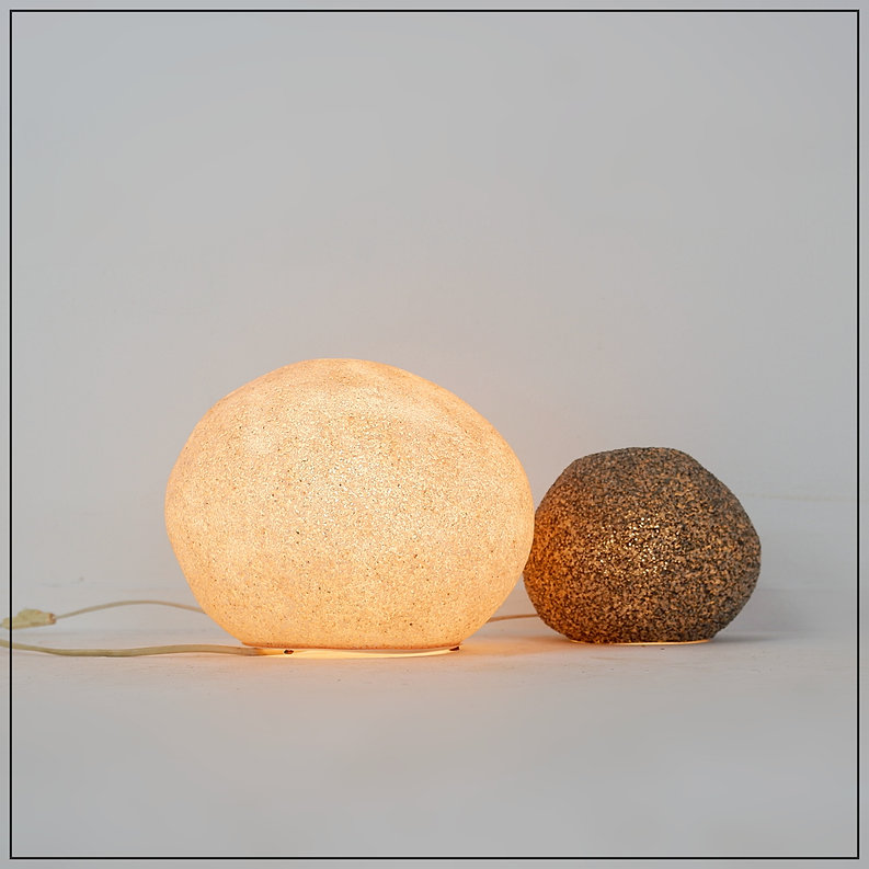 Set of 2 rock lamps in the style of André Cazenave, 1960s