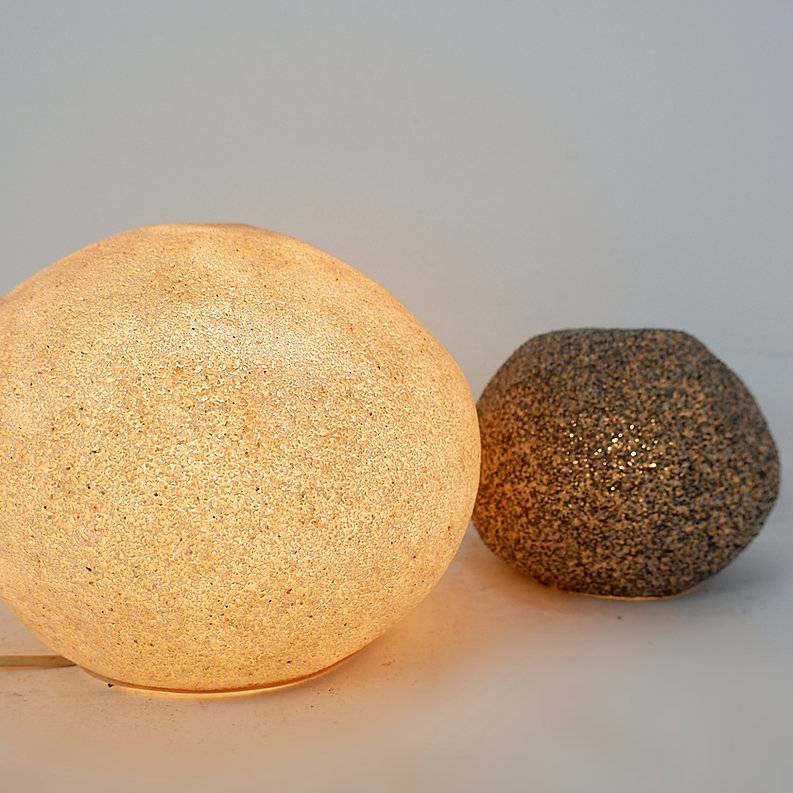 Set of 2 rock lamps in the style of André Cazenave, 1960s