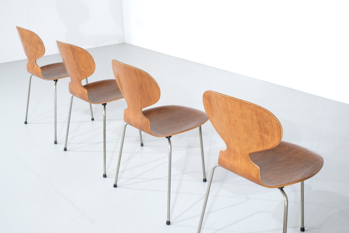 Set of 4 Ant 3100 chairs by Arne Jacobsen for Fritz Hansen - 1952s