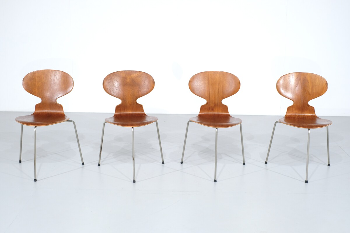 Set of 4 Ant 3100 chairs by Arne Jacobsen for Fritz Hansen - 1952s