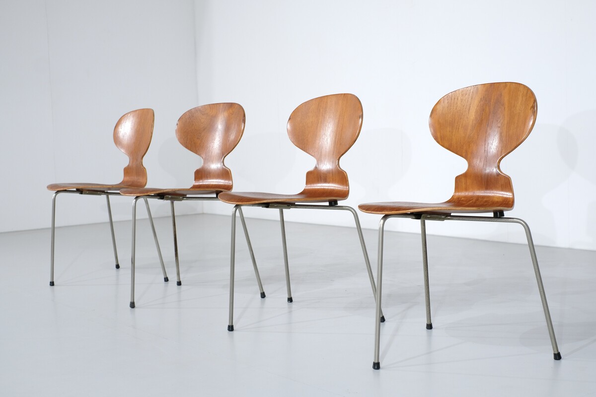 Set of 4 Ant 3100 chairs by Arne Jacobsen for Fritz Hansen - 1952s