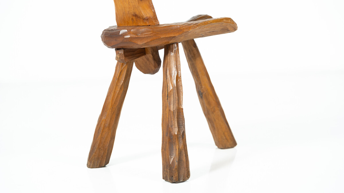 Set of 4 Brutalist Chairs, Italy, 1970s