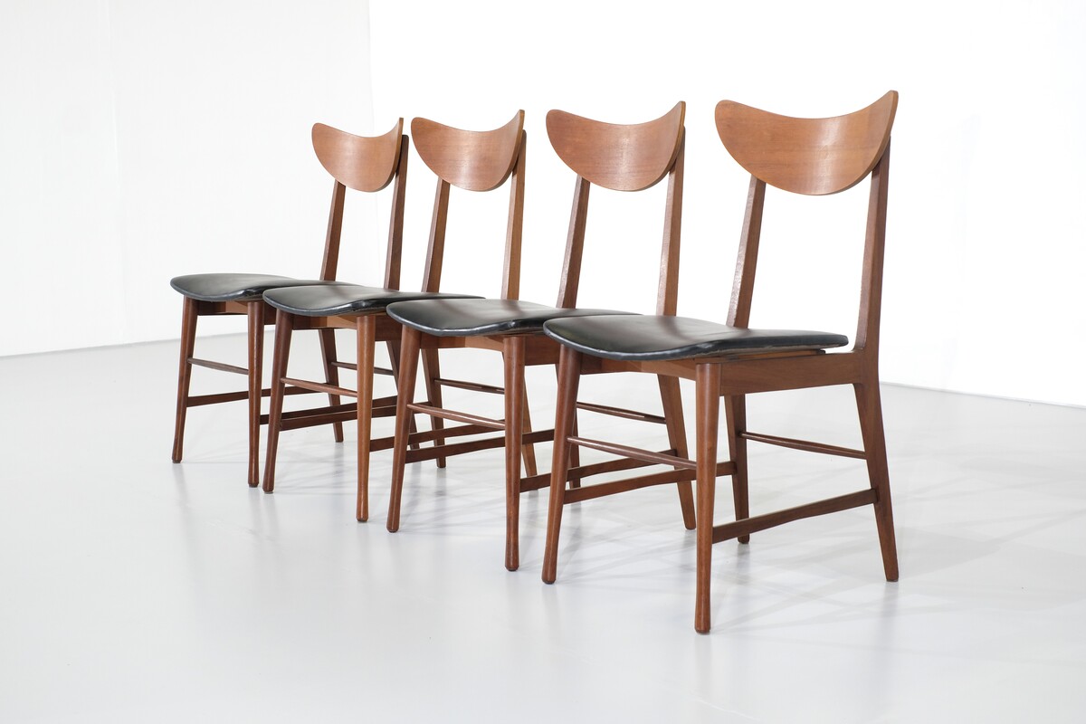 Set of 4 dining chairs in teak, Denmark - 1960s
