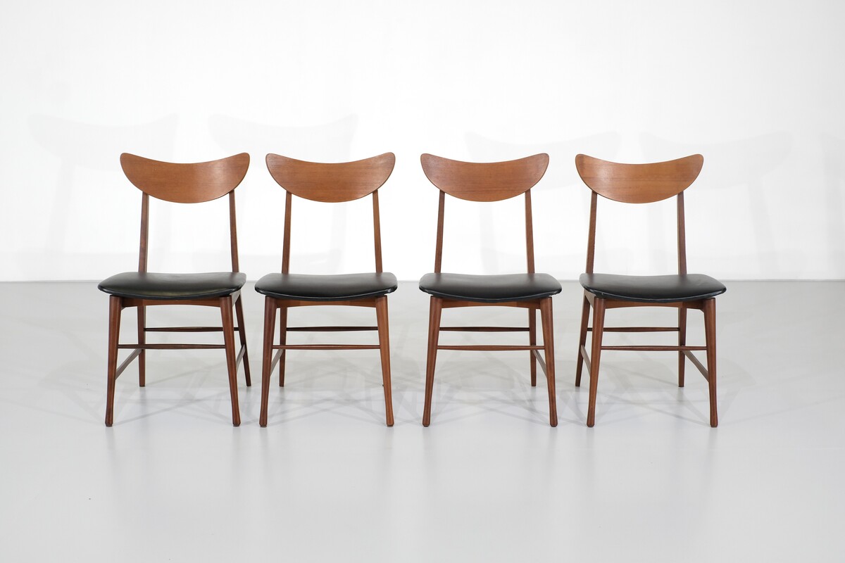Set of 4 dining chairs in teak, Denmark - 1960s