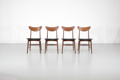 Set of 4 dining chairs in teak, Denmark - 1960s