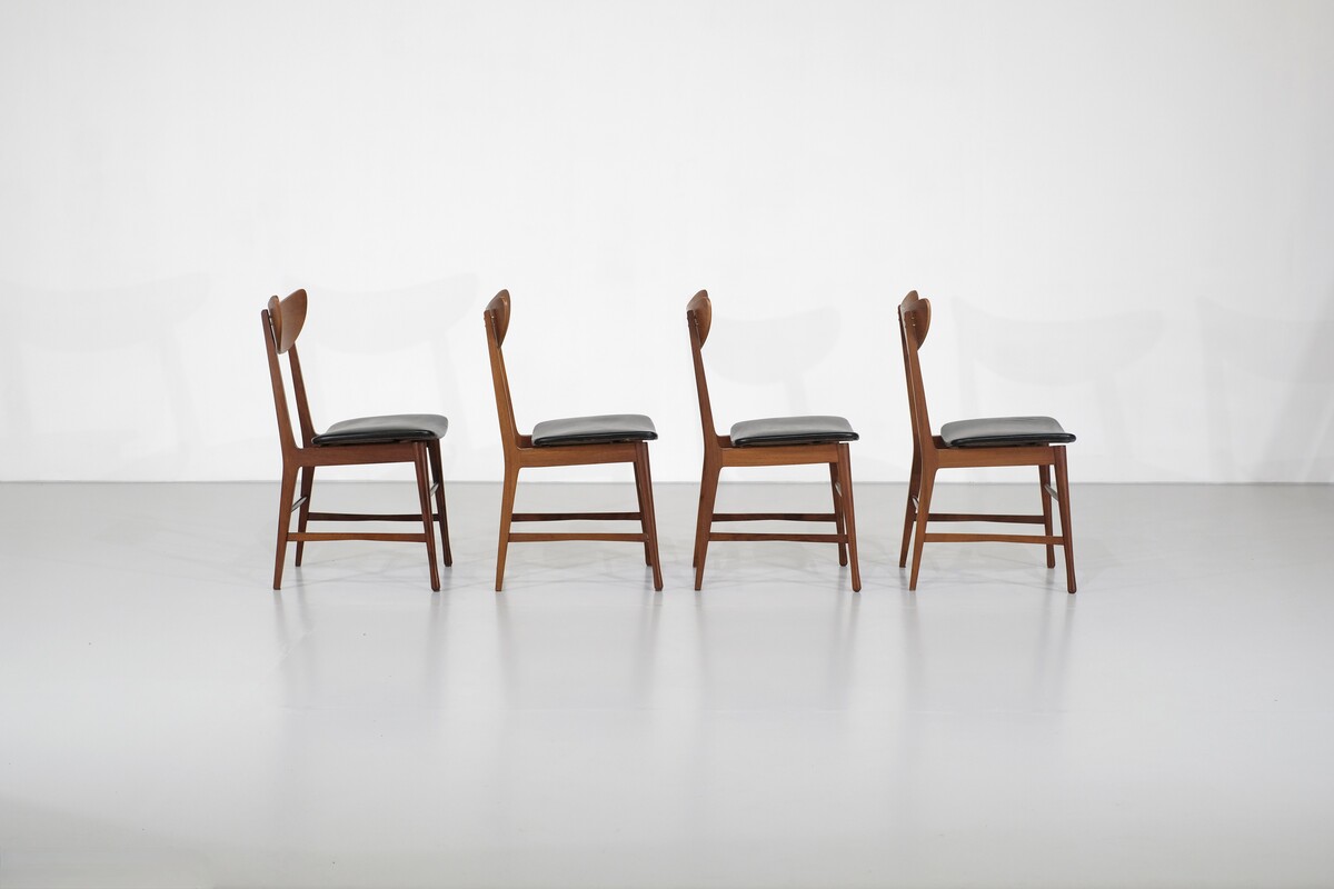 Set of 4 dining chairs in teak, Denmark - 1960s