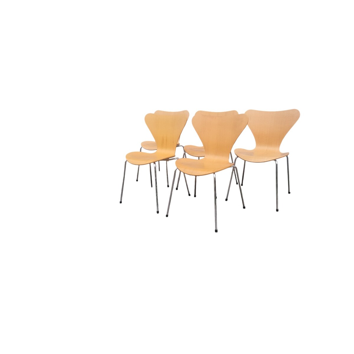Set of 5 ant chairs model 3107 by Arne Jacobsen for Fritz Hansen, 97-98