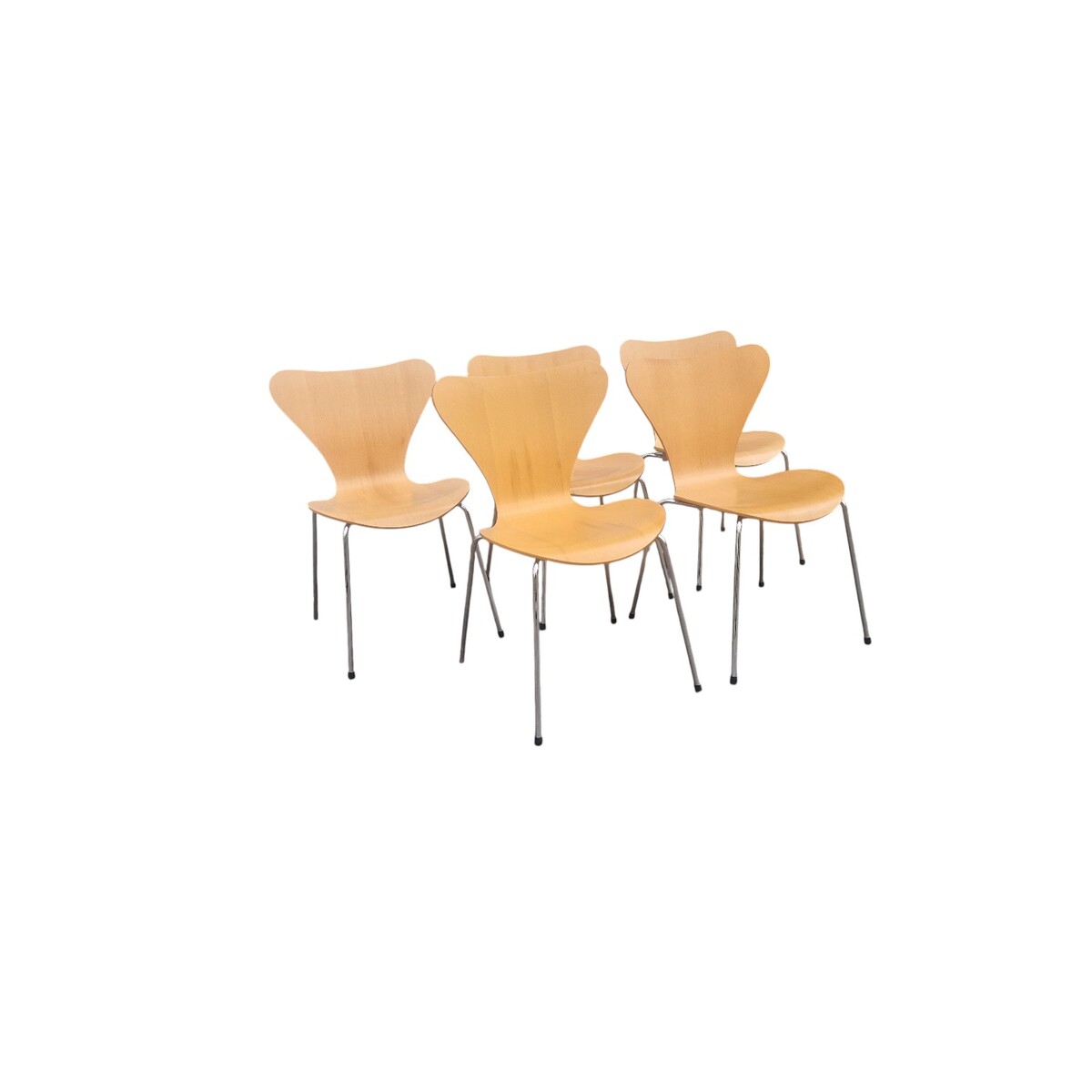 Set of 5 ant chairs model 3107 by Arne Jacobsen for Fritz Hansen, 97-98