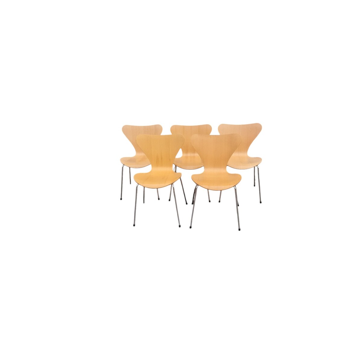 Set of 5 ant chairs model 3107 by Arne Jacobsen for Fritz Hansen, 97-98