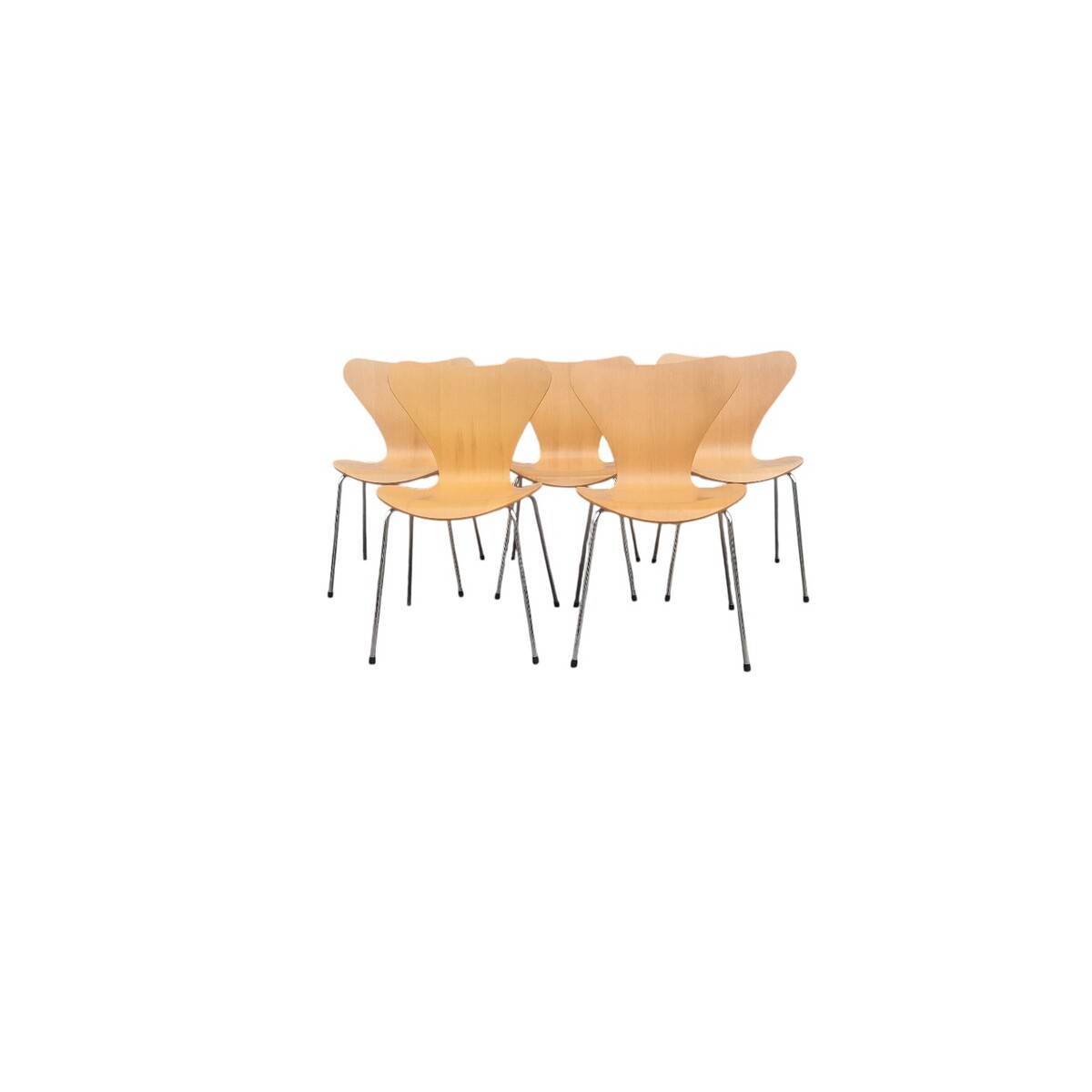 Set of 5 ant chairs model 3107 by Arne Jacobsen for Fritz Hansen, 97-98