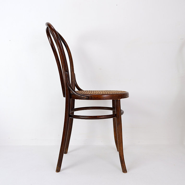 Set Of 5 Bentwood And Cane Chairs, Fischel