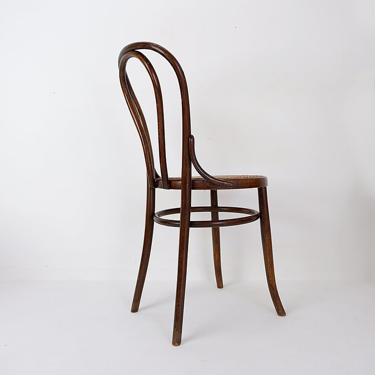 Set Of 5 Bentwood And Cane Chairs, Fischel