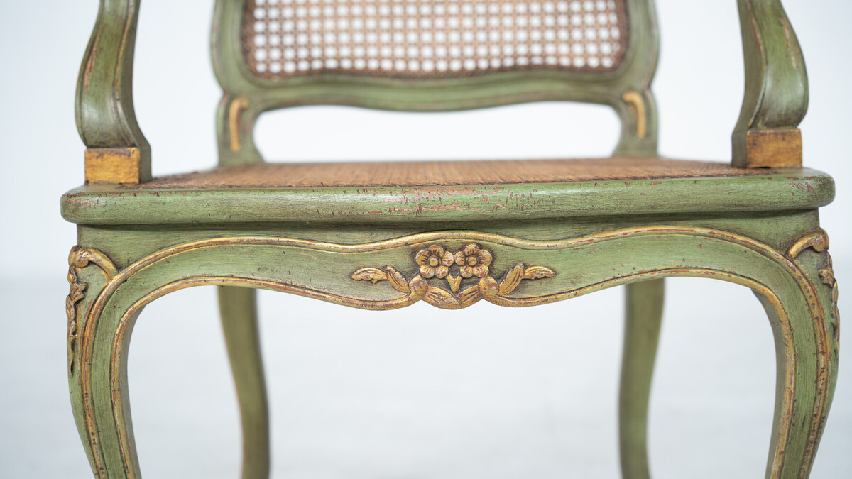 Set of 6 Armchairs, Louis XV Style, Belgium