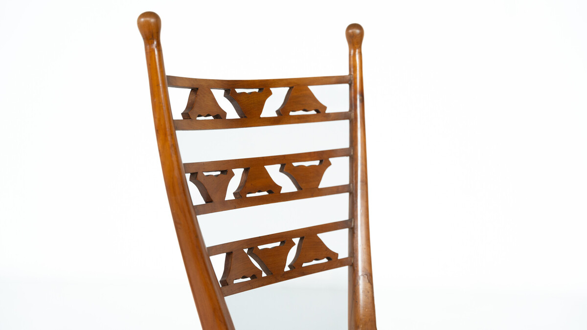 Set of 6 Chairs, Cherry Wood, Italy, 1940s