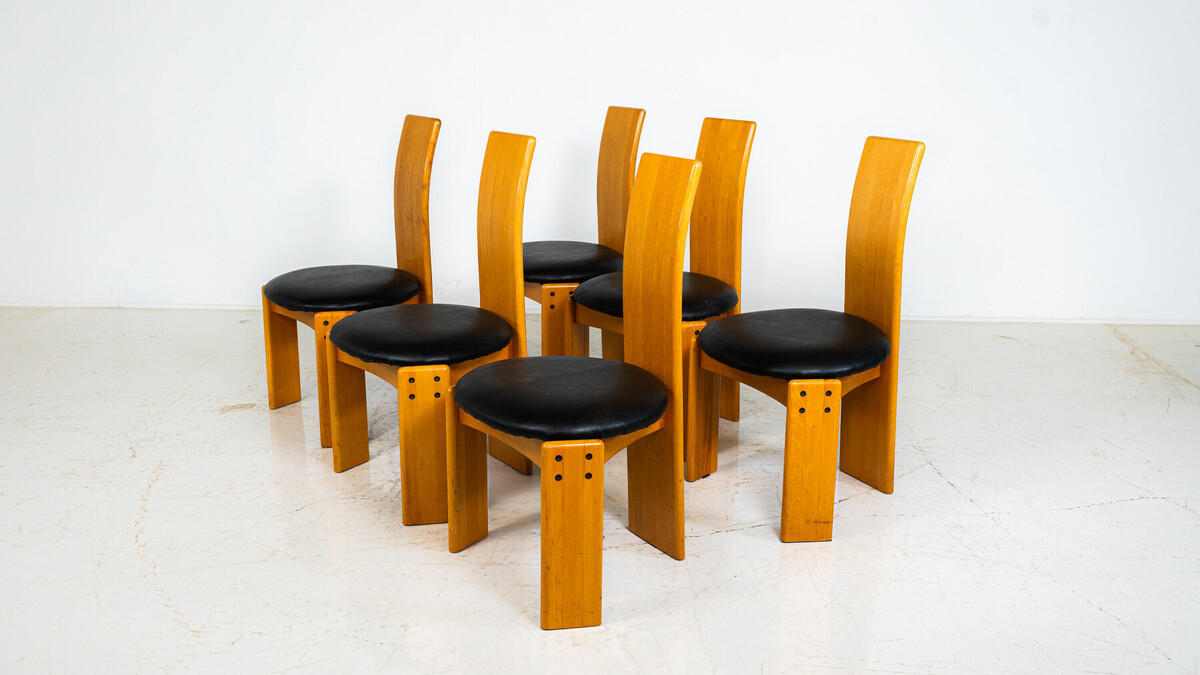 Set of 6 Dining Chairs by Mario Marenco for Mobil Girgi,Italy, 1970s