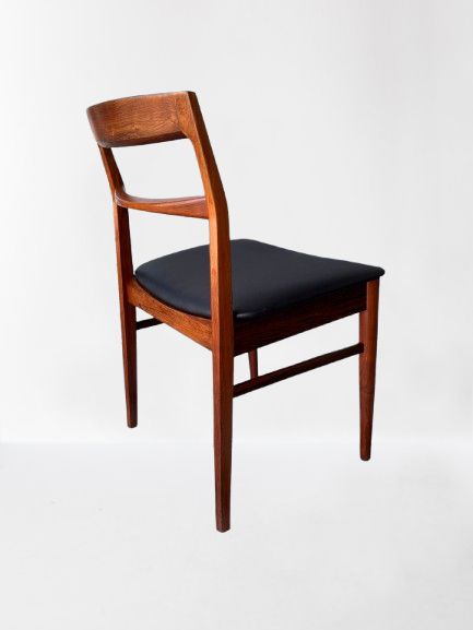Set of 6 dining chairs in Rio rosewood by Henning Kjaernulf for Vejlestolefabriek, rehupolstered, Denmark, 60s