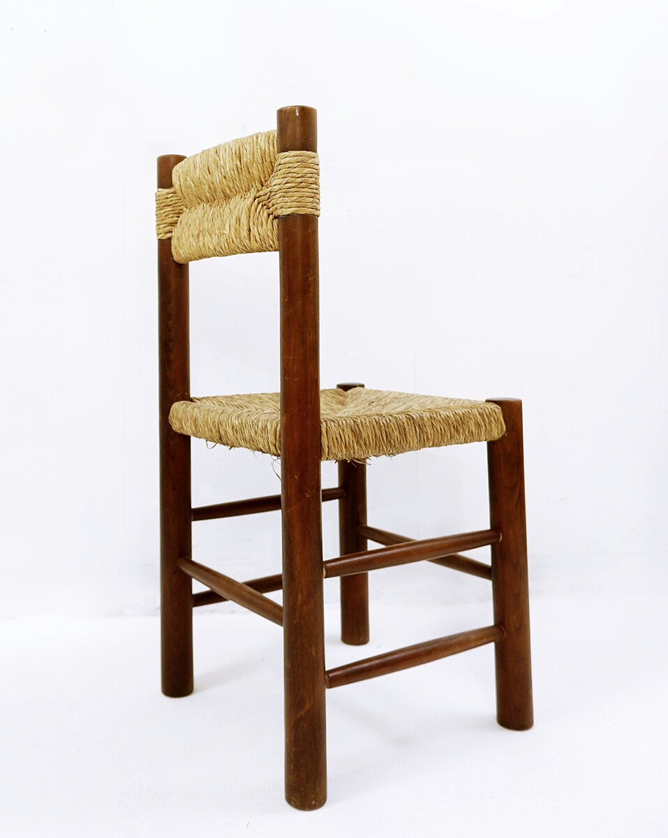 Mid-Century Pine Dining Chair in the style of Charlotte Perriand, France,  1960s for sale at Pamono