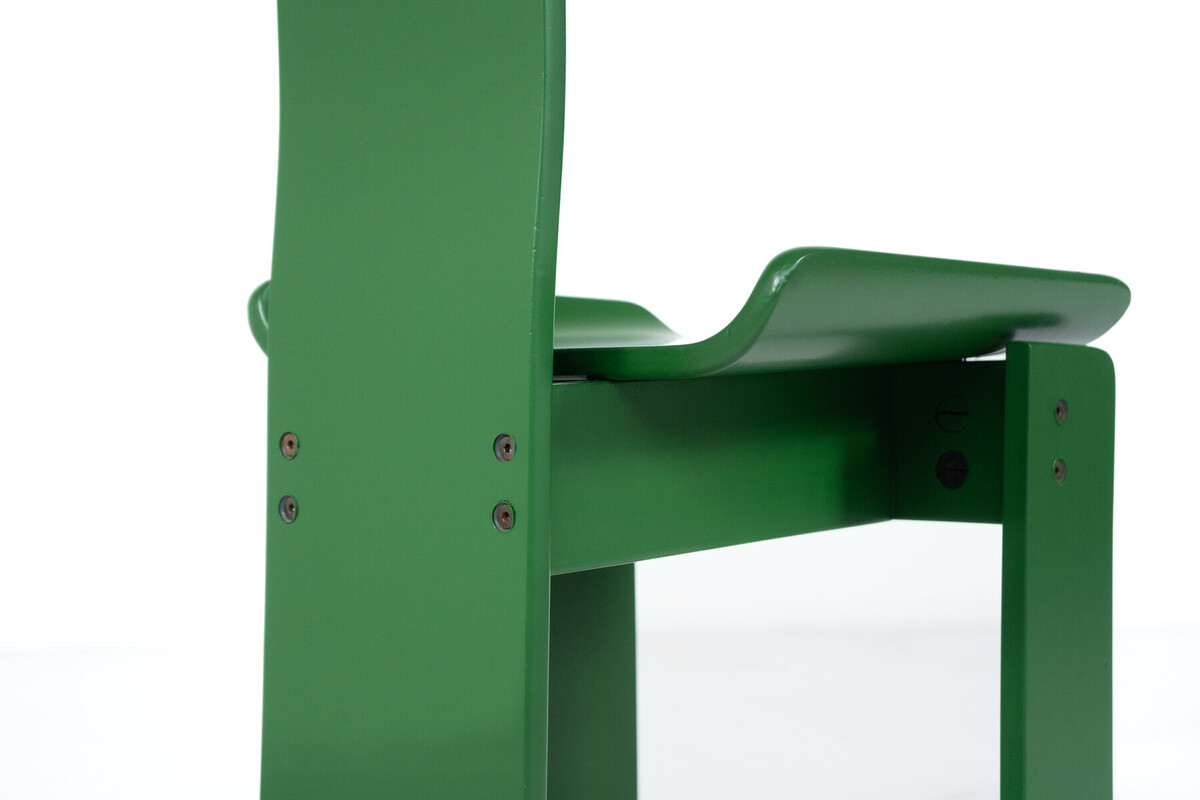 Set of 6 Green Diago Chairs by Edoardo Landi for Nikol, 1970s