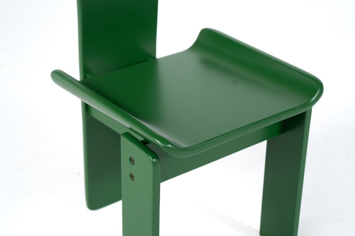 Set of 6 Green Diago Chairs by Edoardo Landi for Nikol, 1970s