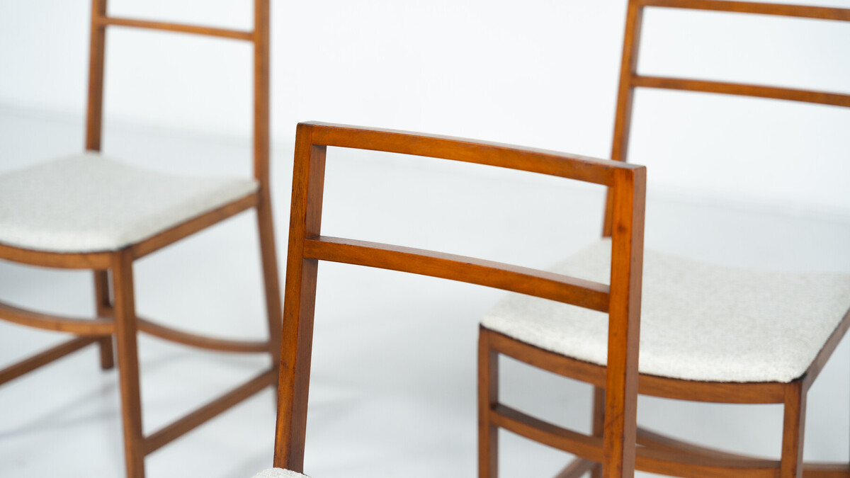 Set of 6 Mid-Century Modern Dining Chairs by Renato Venturi for MIM, 1950s - New Upholstery