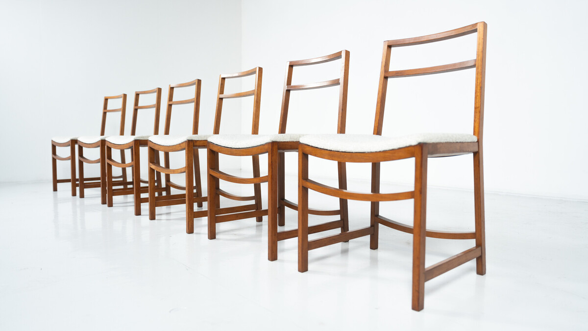 Set of 6 Mid-Century Modern Dining Chairs by Renato Venturi for MIM, 1950s - New Upholstery