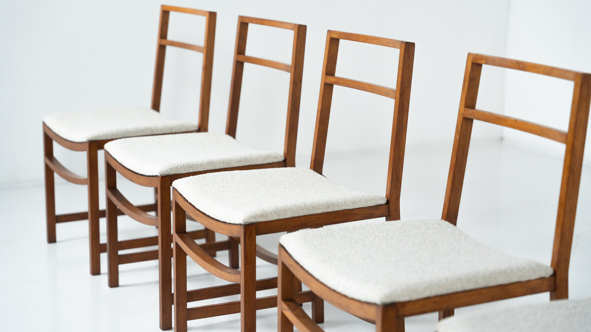Set of 6 Mid-Century Modern Dining Chairs by Renato Venturi for MIM, 1950s - New Upholstery