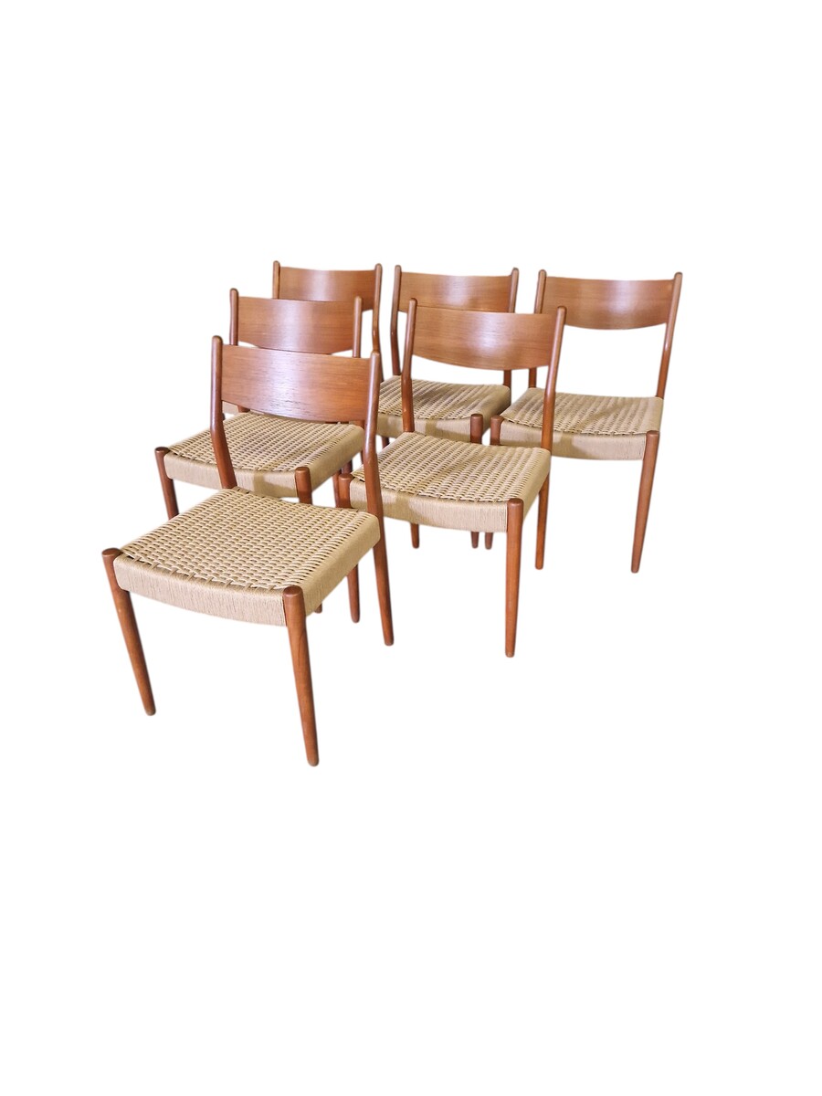 Set of 6 teak dining chairs par Fristho Franeker, Denmark 